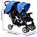Passeggino Gemellare A Tandem In Acciaio Blu E Nero - Foto miniatura 7