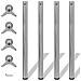 Set 4 Gambe Placcate In Nickel Per Tavolo Regolabili Altezza 870 Mm - Foto miniatura 1