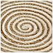 Tappeto Lavorato A Mano In Juta Stampa A Spirale Bianco 150 Cm - Foto miniatura 2