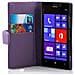 Custodia Compatibile Con Nokia Lumia 925 In Viola Lilla - Coperchio Protettivo In Similpelle Liscia E Tasca Per Carte Di Credito - Foto miniatura 1