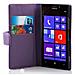Custodia Compatibile Con Nokia Lumia 925 In Viola Lilla - Coperchio Protettivo In Similpelle Liscia E Tasca Per Carte Di Credito - Foto miniatura 4