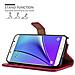 Custodia Compatibile Con Samsung Galaxy Note 5 In Rosso Vinaccia - Coperchio Protettiva Con Chiusura Magnetica, Funzione Stand E Tasca Per Le Carte - Foto miniatura 2