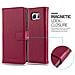 Custodia Compatibile Con Samsung Galaxy Note 5 In Rosso Vinaccia - Coperchio Protettiva Con Chiusura Magnetica, Funzione Stand E Tasca Per Le Carte - Foto miniatura 5