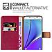 Custodia Compatibile Con Samsung Galaxy Note 5 In Rosso Vinaccia - Coperchio Protettiva Con Chiusura Magnetica, Funzione Stand E Tasca Per Le Carte - Foto miniatura 6