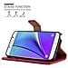 Custodia Compatibile Con Samsung Galaxy Note 5 In Rosso Vinaccia - Coperchio Protettiva Con Chiusura Magnetica, Funzione Stand E Tasca Per Le Carte - Foto miniatura 9