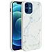 Cover Per Iphone 12 Mini Con Rivestimento Rigido Effetto Marmo Black - Foto miniatura 5