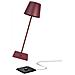 Lampada A Led Da Tavolo Poldina Pro Bordeaux Ricaricabile E Dimmerabile Con Batteria Fino A 12 Ore. Da Uso Esterno Ip65 - Foto miniatura 1