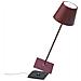 Lampada A Led Da Tavolo Poldina Pro Bordeaux Ricaricabile E Dimmerabile Con Batteria Fino A 12 Ore. Da Uso Esterno Ip65 - Foto miniatura 2