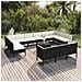 Set Divani Da Giardino 14 Pz Con Cuscini In Polyrattan Nero - Foto miniatura 1