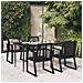 Set Da Pranzo Da Giardino 5 Pz Nero In Rattan Pvc - Foto miniatura 1