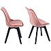 Set Di 2 Sedie In Velluto Rosa Nora Con Cuscino - Foto miniatura 2