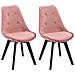 Set Di 2 Sedie In Velluto Rosa Nora Con Cuscino - Foto miniatura 1
