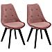 Set Di 2 Sedie In Velluto Rosa Nora Con Cuscino - Foto miniatura 6