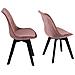 Set Di 2 Sedie In Velluto Rosa Nora Con Cuscino - Foto miniatura 8
