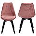 Set Di 2 Sedie In Velluto Rosa Nora Con Cuscino - Foto miniatura 4