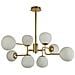 Lampadario Sospensione Erich In Metallo Oro Rosa 8 Luci E Diffusori Bianchi - Foto miniatura 1