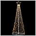 Albero Natale Luminoso 224cm 592 Led Bianco Caldo 8 Giochi Luce Metallo Esterno - Foto miniatura 2