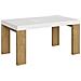 Tavolo Allungabile 90x160/264 Cm Roxell Mix Piano Bianco Frassino - Gambe Noce - Bianco Frassino /quercia Natura - Foto miniatura 3