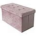 Pouf Contenitore Rettangolare In Velluto Rosa - Foto miniatura 1