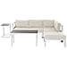 Divano Angolare Da Giardino In Alluminio Bianco Con Cuscini Beige Messina - Foto miniatura 6