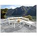 Divano Angolare Da Giardino In Alluminio Bianco Con Cuscini Beige Messina - Foto miniatura 1