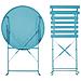 Set Bistrot Pieghevole Fiori Metallo Blu Oltremare - Foto miniatura 4
