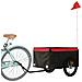 Rimorchio Da Bici Nero E Rosso 45 Kg In Ferro - Foto miniatura 3