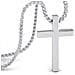 Collana Da Uomo In Acciaio Serasar Collana A Sospensione In Acciaio Inossidabile Per Uomo - Croce Della Bibbia Di Gesù - Argento - Lunghezza 50cm - Regalo Perfetto Per Il Natale [trust] - Foto miniatura 1