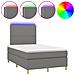 Letto A Molle Materasso E Led Grigio Scuro 120x190cm In Tessuto - Foto miniatura 2