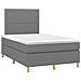 Letto A Molle Materasso E Led Grigio Scuro 120x190cm In Tessuto - Foto miniatura 3