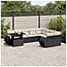 Set Divani Da Giardino 10pz Con Cuscini In Polyrattan Nero - Foto miniatura 1