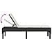 Lettino Prendisole con Cuscino Nero 55x200x44 cm in Polyrattan - Foto miniatura 7