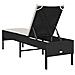 Lettino Prendisole con Cuscino Nero 55x200x44 cm in Polyrattan - Foto miniatura 9