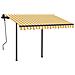 Tenda Da Sole Retrattile Automatica Pali 3,5x2,5m Gialla Bianca - Foto miniatura 2