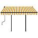 Tenda Da Sole Retrattile Automatica Pali 3,5x2,5m Gialla Bianca - Foto miniatura 4