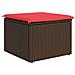 Sgabello Giardino con Cuscino Marrone 55x55x37 cm in Polyrattan - Foto miniatura 4
