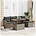 Set Divano da Giardino 6pz con Cuscini Grigio Polyrattan Acacia - Foto miniatura 2