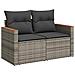 Set Divano da Giardino 6pz con Cuscini Grigio Polyrattan Acacia - Foto miniatura 4