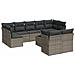 Set Divano da Giardino 10 pz con Cuscini Grigio in Polyrattan - Foto miniatura 1