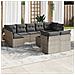 Set Divano da Giardino 10 pz con Cuscini Grigio in Polyrattan - Foto miniatura 2