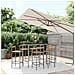 Set Bar Giardino 7pz Grigio Polyrattan e Legno Massello Acacia - Foto miniatura 2