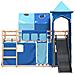 Letto a Castello con Scivolo e Tende Blu 80x200 cm - Foto miniatura 7