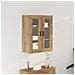 Armadio a Muro con Porte in Vetro Rovere Artigianale 69.5x34x90 cm - Foto miniatura 2