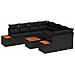 Set Divano da Giardino con cuscino 9 pcs Nero Poly Rattan - Foto miniatura 1