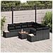 Set Divano da Giardino con cuscino 9 pcs Nero Poly Rattan - Foto miniatura 3