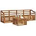 Set divani 5 pcs Naturale Legno di Acacia Massello - Foto miniatura 3