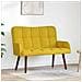 Sofa a Due Posti Giallo 115 x 61 x 87 cm Velluto - Foto miniatura 2
