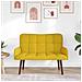 Sofa a Due Posti Giallo 115 x 61 x 87 cm Velluto - Foto miniatura 3