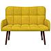 Sofa a Due Posti Giallo 115 x 61 x 87 cm Velluto - Foto miniatura 4