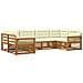 Set di divani da esterno con cuscino 6 pcs Naturale e Crema - Foto miniatura 1